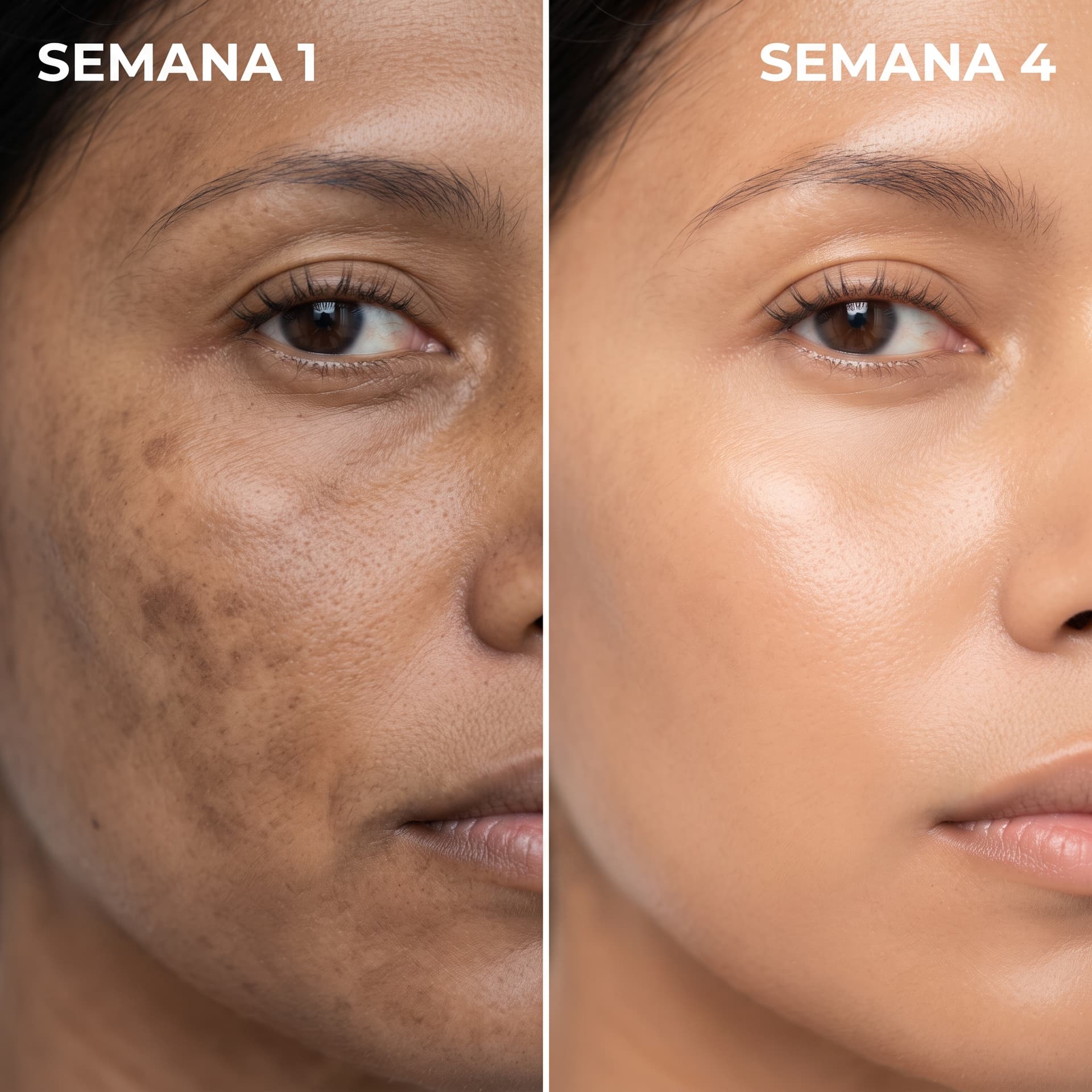 Antes y después - transformación real de piel con manchas usando Jabón Kojic Bodega Natural