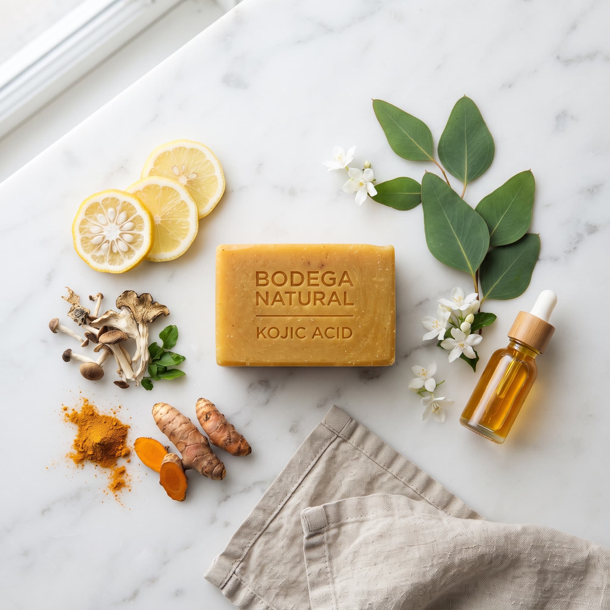 Jabón Kojic Serum Aclarante Bodega Natural - ingredientes naturales
