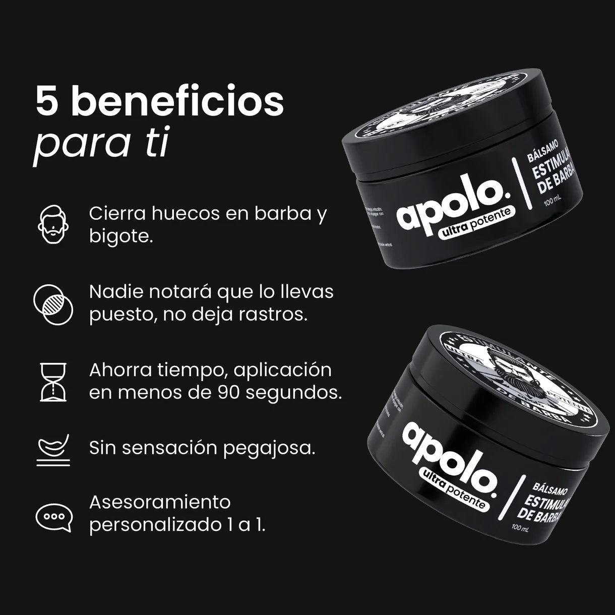 Bálsamo para Crecimiento de Barba Ultra Potente con Minoxidil 20% | 100mL